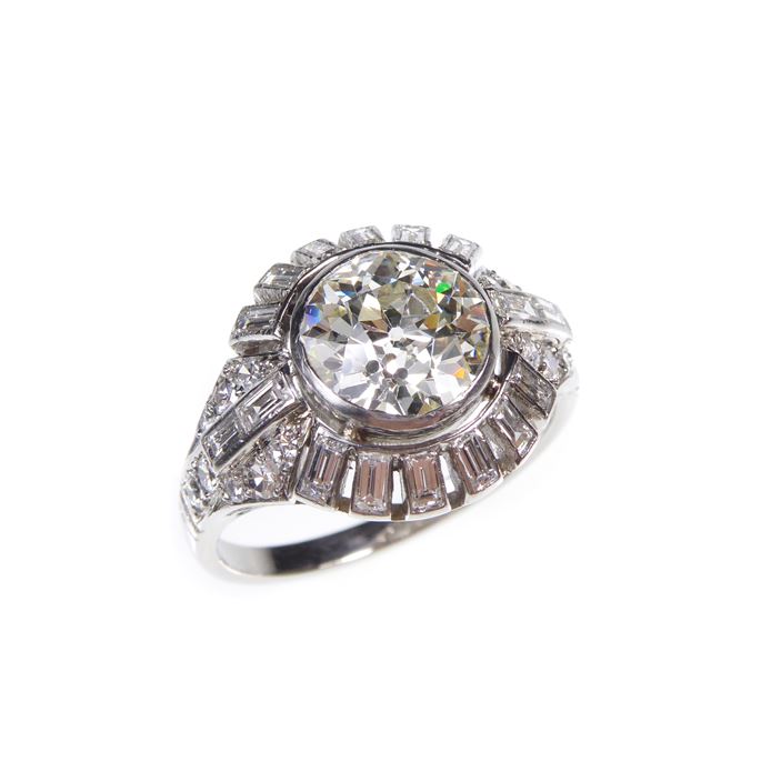 Art Deco diamond sunray cluster ring | MasterArt